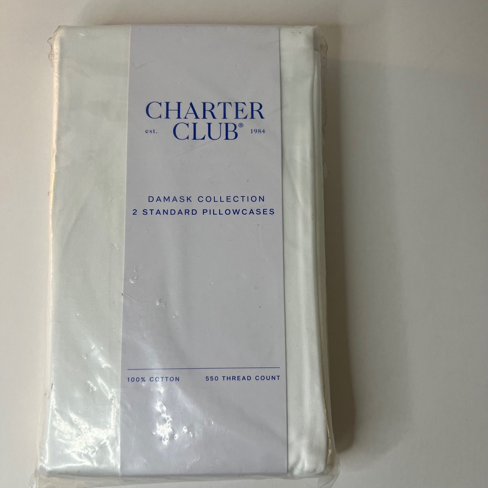 Charter Club Damask Collection Standard Pillowcases 550 TC Cotton White‎